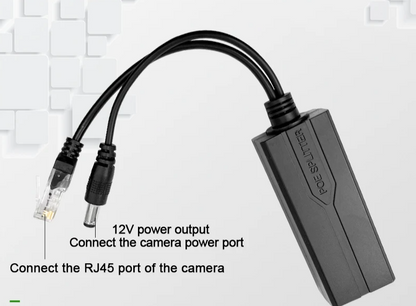 Yourogen Standard POE Splitter 48V to 5V 12V 1.2A 2.2A Micro USB tpye-C 100M/1000M POE Camera Injector Power Supply