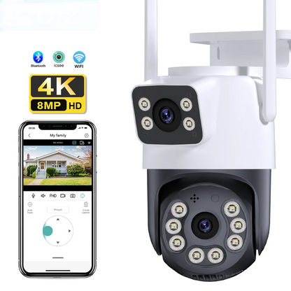 Yourogen Outdoor Wifi Camera, 8MP, Dual Lens, Dual Screen, AI Auto Tracking