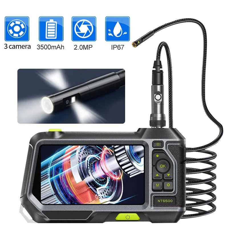 Yourogen Dual Lens Endoscope Camera with 5-Inch IPS LCD Monitor Industrial Waterproof Borescope Inspection Camera With 6 LED Toolbox