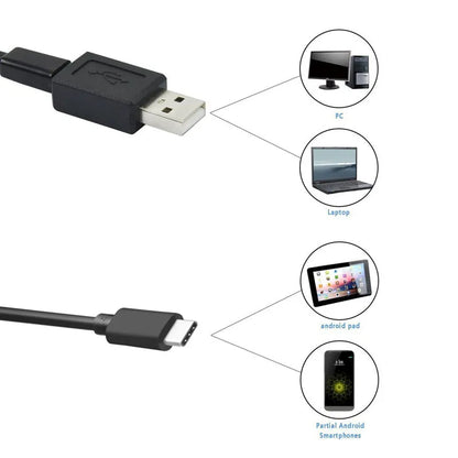 Yourogen Newest 7.0mm USB Type-C Endoscope Camera Android PC 2m Flexible Snake Inspection Camera with 6LEDs Adjustable