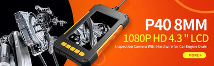 Yourogen Dual Lens Endoscope Camera with 5-Inch IPS LCD Monitor Industrial Waterproof Borescope Inspection Camera With 6 LED Toolbox