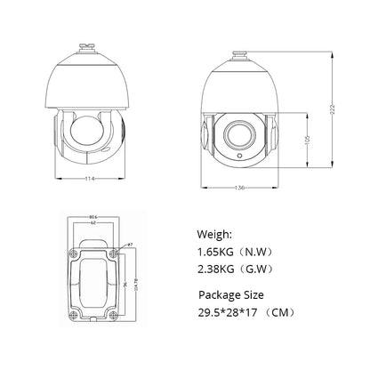 Yourogen 6.0MP POE 20X PTZ Dome IP Camera Outdoor SONY 335 Human Optical Zoom IR 60M