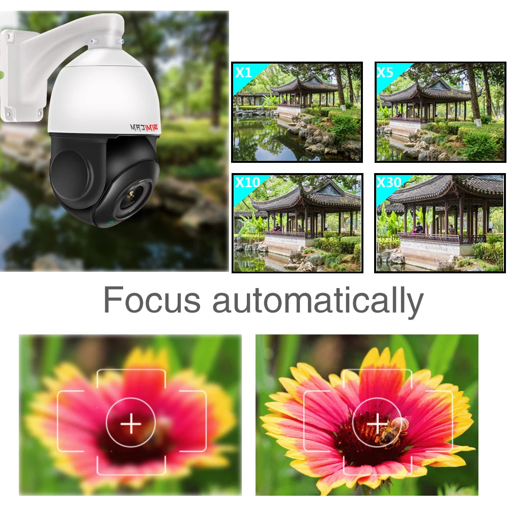 Yourogen 8MP 4K IP Camera PTZ 30X Zoom Video Surveillance H.265 P2P, 360 degree rotation