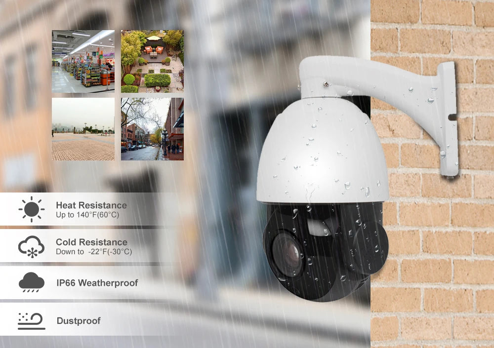 Yourogen 4K 8MP Outdoor PTZ POE IP Camera Security 20X Speed Dome, IR Night Vision