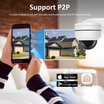 Yourogen Compatible 5MP POE 4k PTZ Camera Outdoor Dome 5X, 8mp