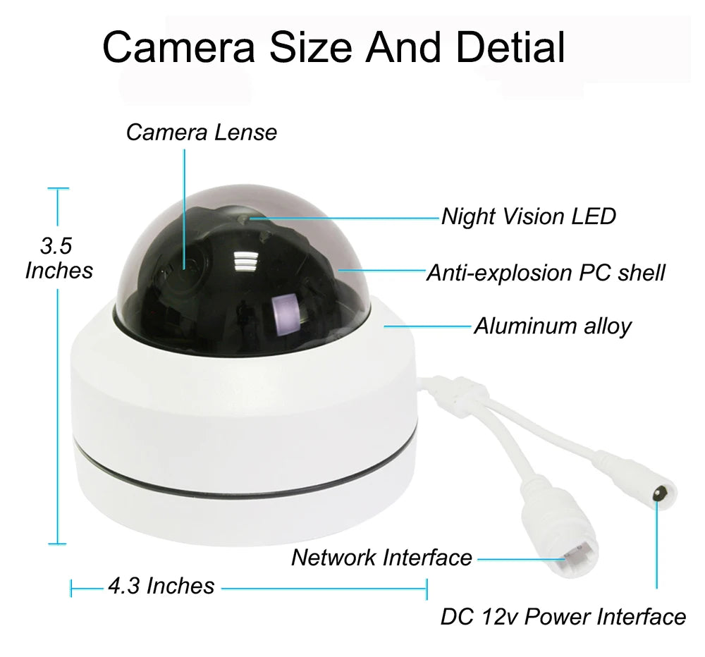 Yourogen 5MP Dome PTZ Camera Outdoor 4xZoom Waterproof