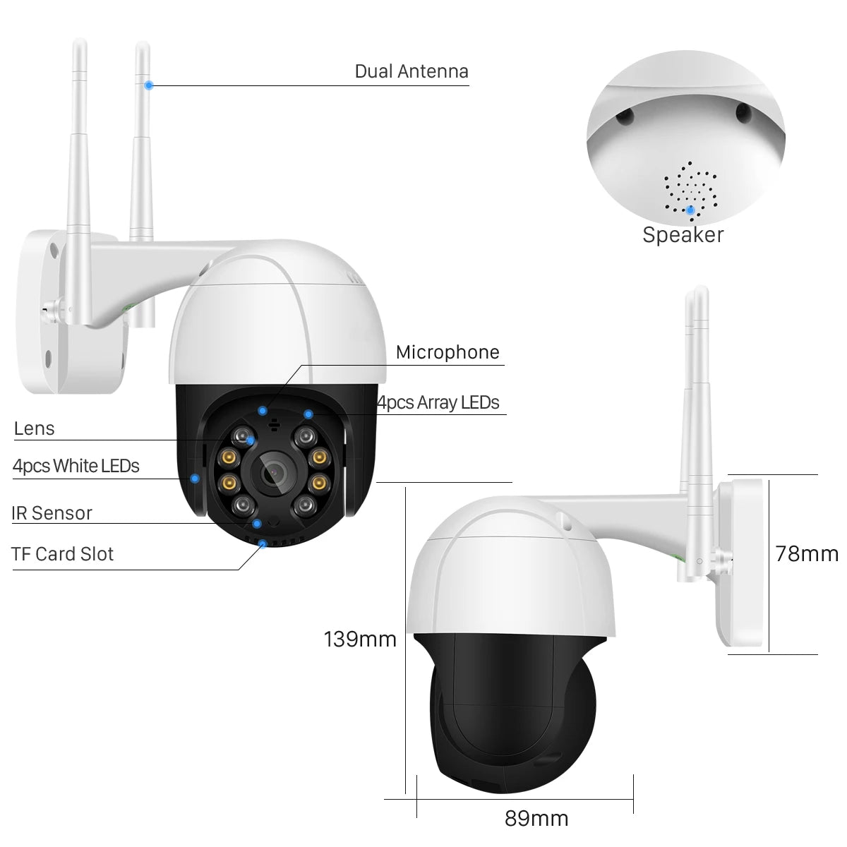 Yourogen 1080P Security Camera WIFI Outdoor 2MP PTZ