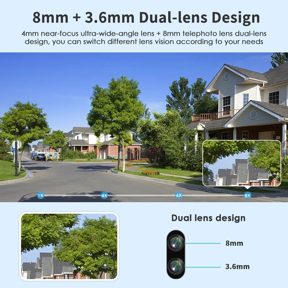 Yourogen  Wifi Camera Dual Len Human Detect Auto Tracking Outdoor 8MP 4K PTZ