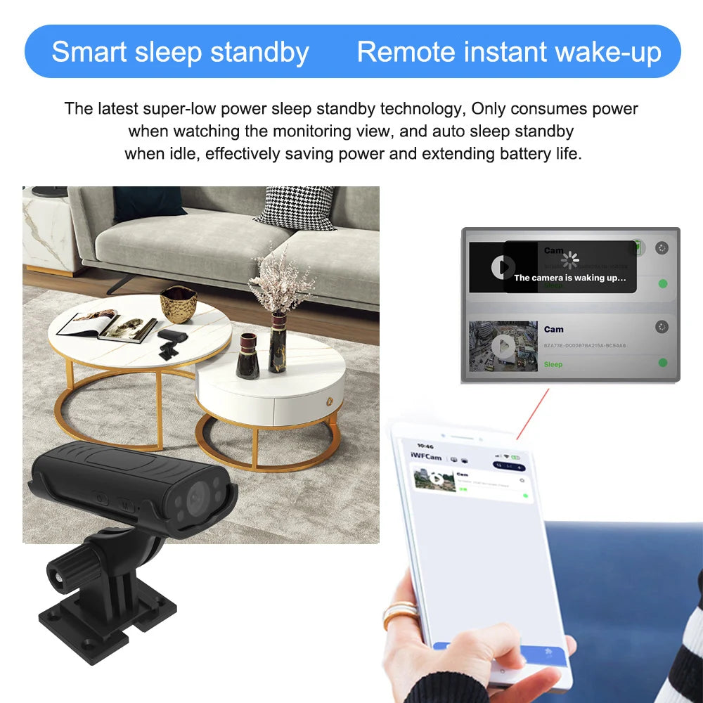 Yourogen Mini Home Security Camera HD Smart Wi-Fi Sleep Standby, Remote Wakeup