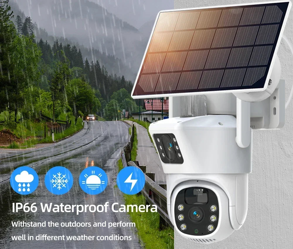 Yourogen 8MP 4K Dual-Lens 4G SIM Slot IP Wireless Solar PTZ Camera