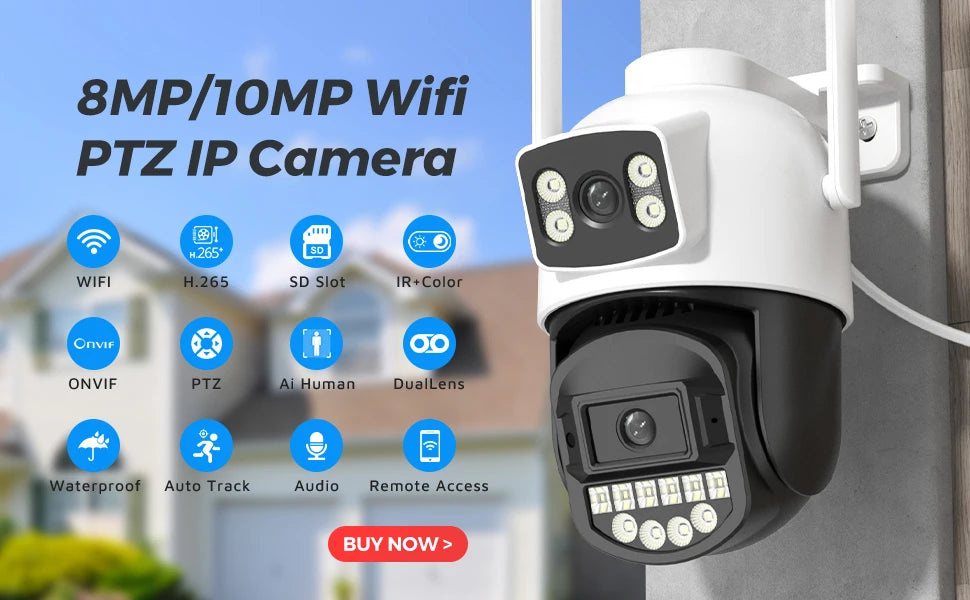 Yourogen 9MP PTZ Wifi Camera Dual Screen 8X Digital Zoom Human Detection