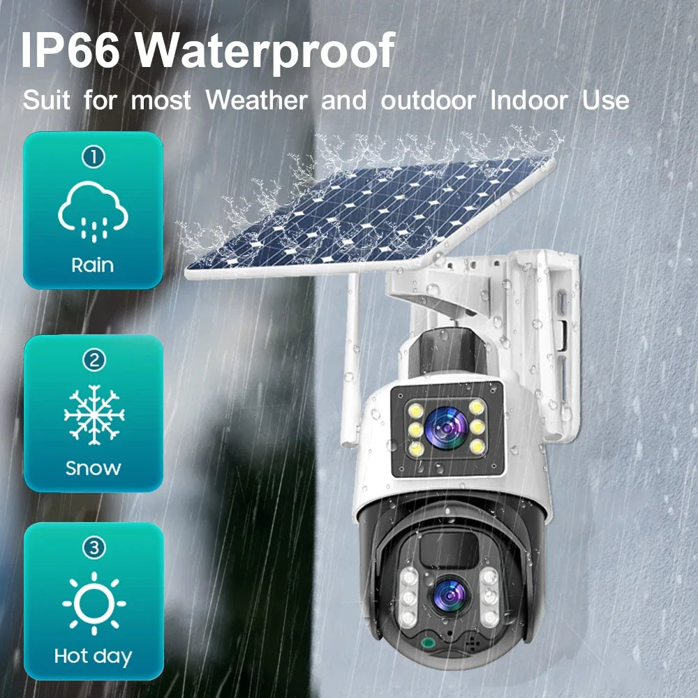 Yourogen V380, 4K dual lens, wireless WIFI solar, waterproof 360-degree pan tilt monitoring