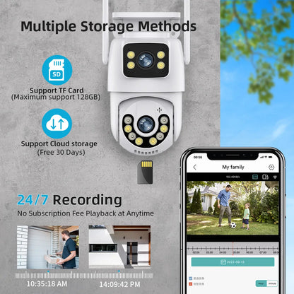Yourogen Outdoor Wireless Security IP Camera 4K 8MP HD Dual Lens External Wifi