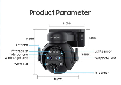 Yourogen 4K 8MP 12X Zoom 4G Solar Security Camera Wireless Outdoor 360° View Animal Monitoring Camouflage Color Battery PTZ Cam