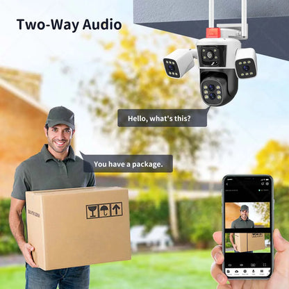 Yourogen WiFi Camera 10X Zoom, 8K, 16MP, Four Lens Outdoor, IP Camera, Auto Tracking, Waterproof