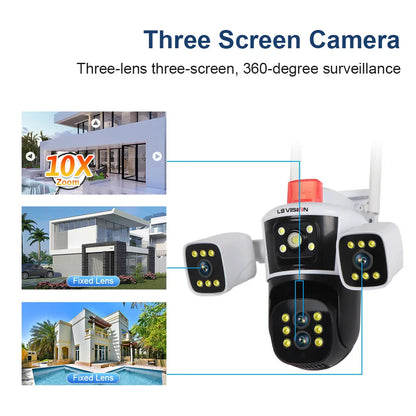 Yourogen 16MP 10X Zoom WiFi Three Screens IP Camera, 8K UHD, Waterproof