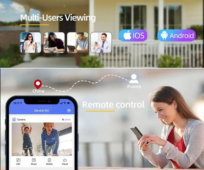 Yourogen  WiFi IP Camera Outdoor 6K Four Lens Three Screens Human Auto Tracking 8K 16MP 10X Zoom