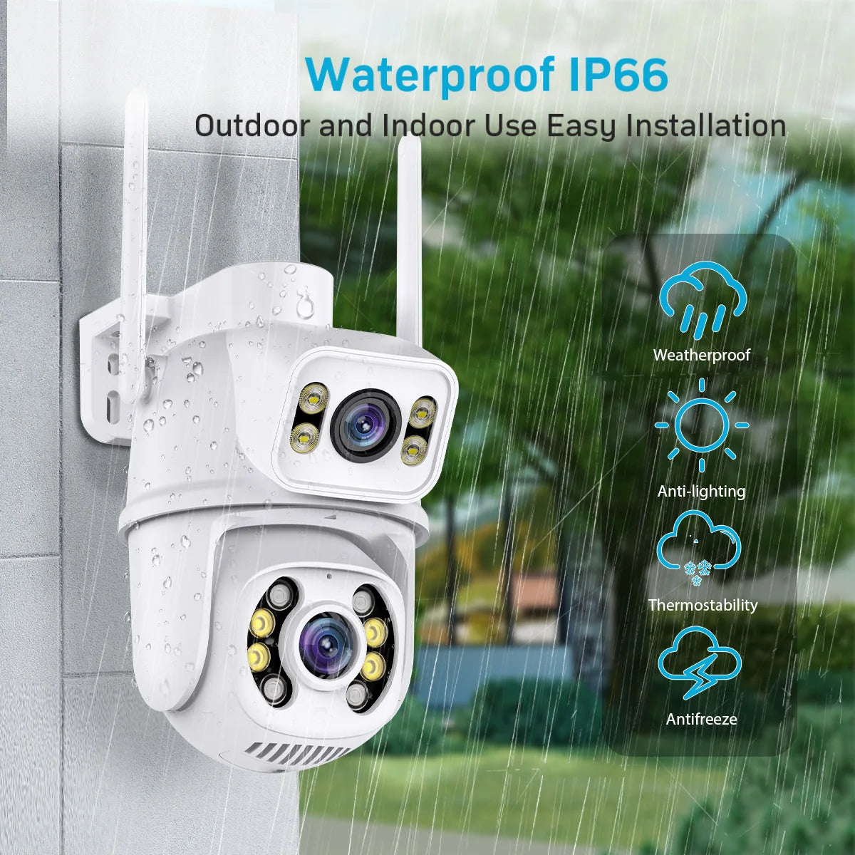 Yourogen 4K 8MP Outdoor Night Vision Dual Screen PTZ Wifi Camera Human Detection 4MP