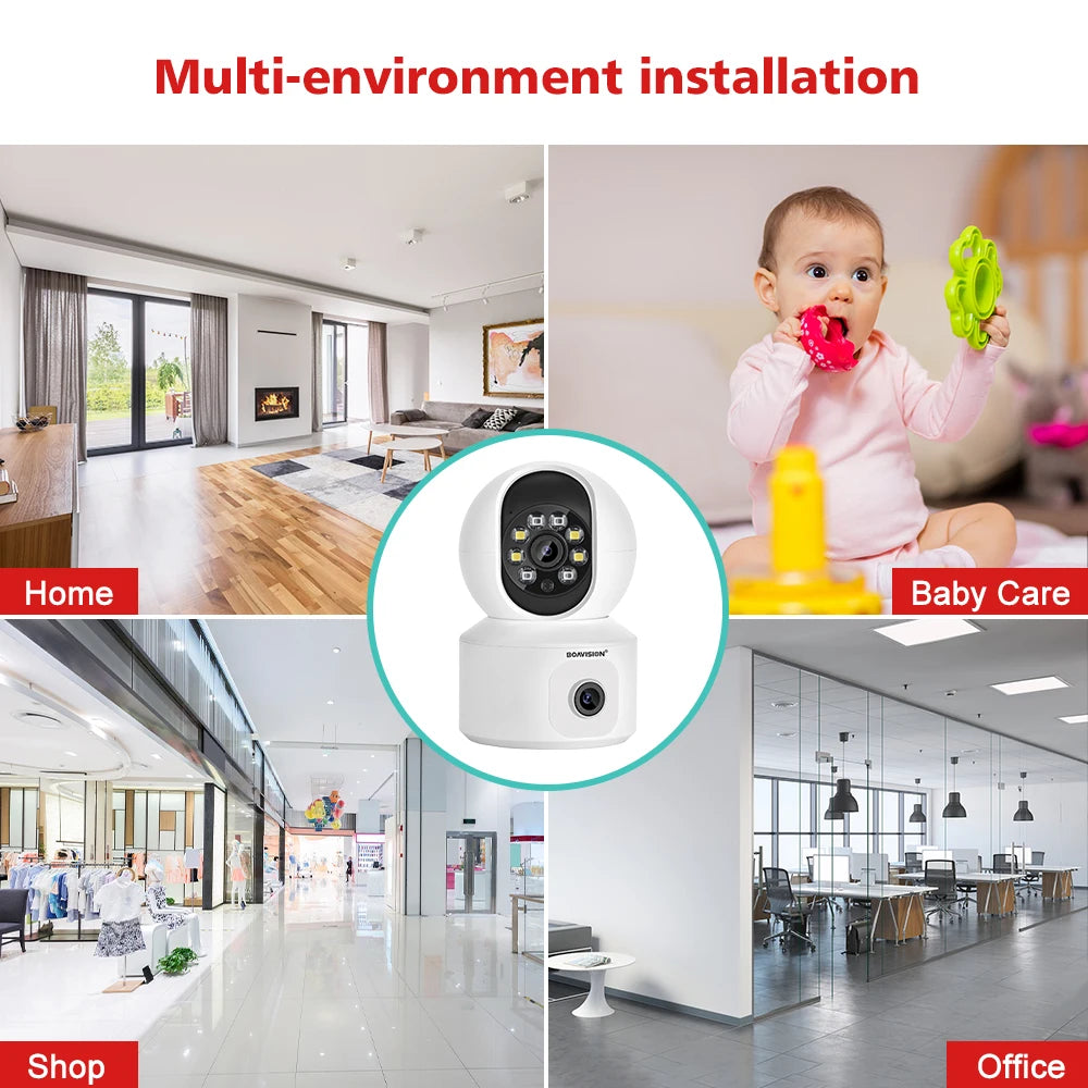 Yourogen Dual-Lens Dual-Screen Baby Monitor Camera HD 4MP WiFi