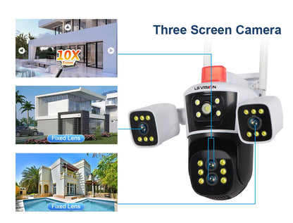 Yourogen 16MP 10X Zoom WiFi Three Screens IP Camera, 8K UHD, Waterproof