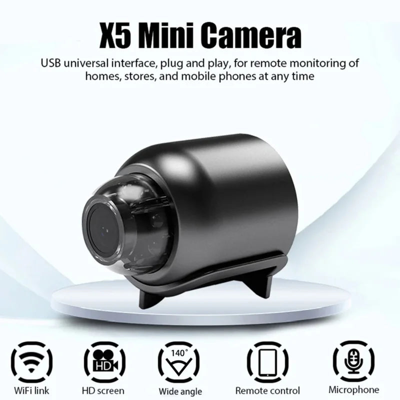 Yourogen 1080P HD X5 Mini Wi-Fi Camera Included Sound Detector for Home Office 140 Degrees Night Vision