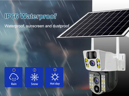 Yourogen 4G SIM Card, V380 Pro, IP66, Waterproof, 8MP solar camera, PIR Night Vision Dual Lens