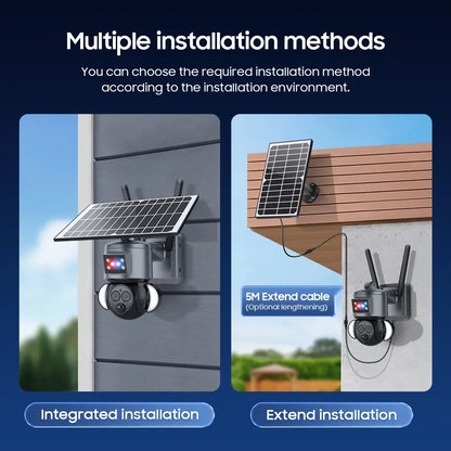 Yourogen 4K 8MP Solar PTZ Camera WIFI Dual Lens 4G SIM Outdoor wireless Surveillance Cam