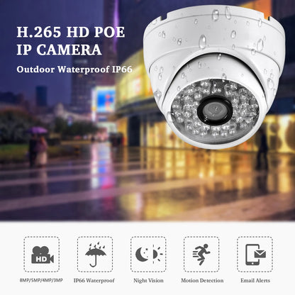 Yourogen 4K Ultra HD IP Camera  Motion Detection Infrared Lights Security Camera  8MP Metal Outdoor Waterproof