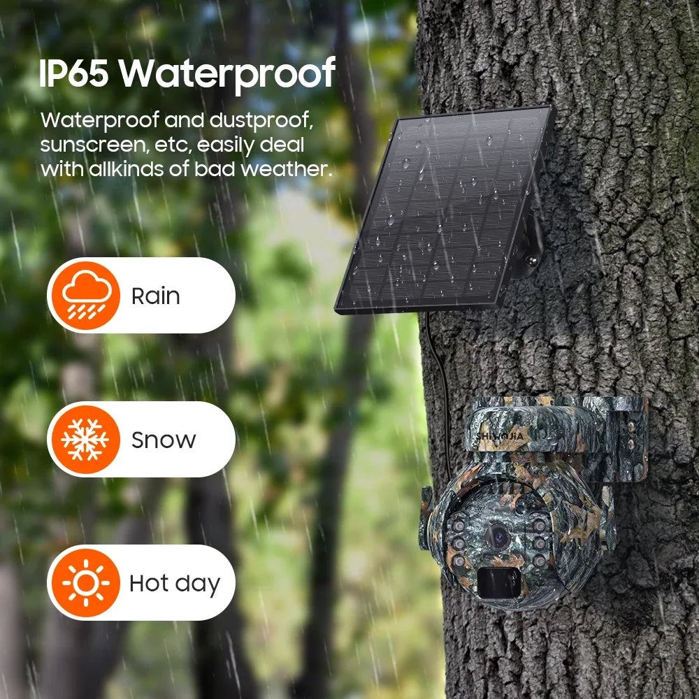 Yourogen 4K 8MP 12X Zoom 4G Solar Security Camera Wireless Outdoor 360° View Animal Monitoring Camouflage Color Battery PTZ Cam