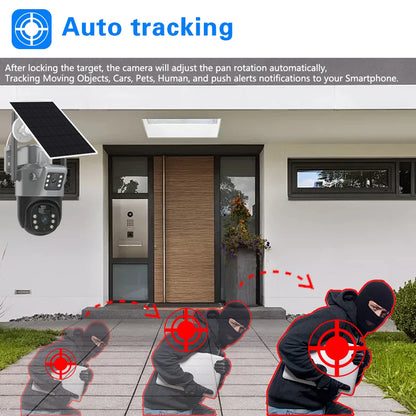 Yourogen Solar Cameras Kit, 8MP, 10CH, 4K, Wireless, Auto Tracking