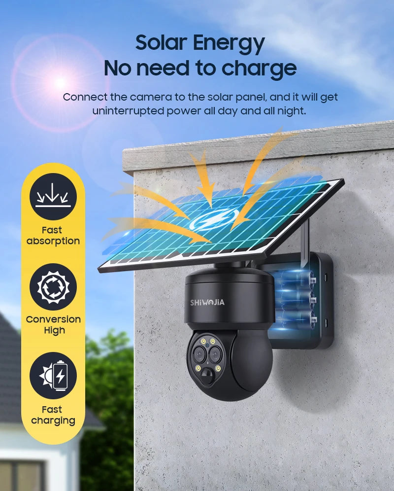 Yourogen 8W 6MP Wi-Fi Solar Camera 4G SIM 12X ZOOM 8W6MP Dual Len PIR CCTV Video