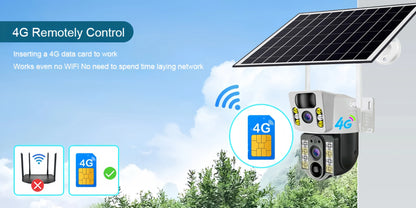 Yourogen 4G SIM Card, V380 Pro, IP66, Waterproof, 8MP solar camera, PIR Night Vision Dual Lens