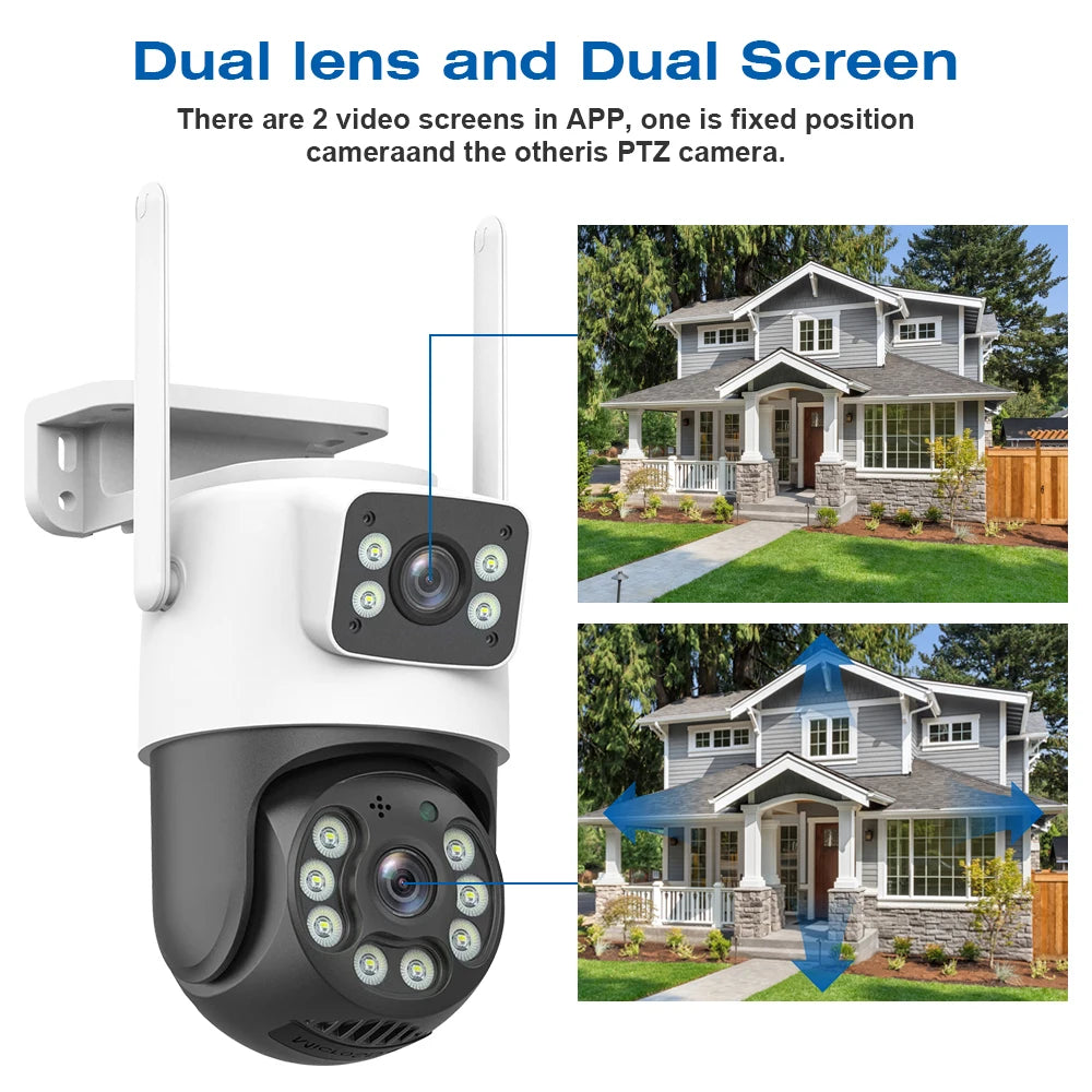 Yourogen Dual Lens Wifi Camera, Outdoor, 4K, 8MP, PTZ Night Vision