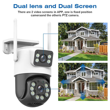 Yourogen Dual Lens Wifi Camera, Outdoor, 4K, 8MP, PTZ Night Vision