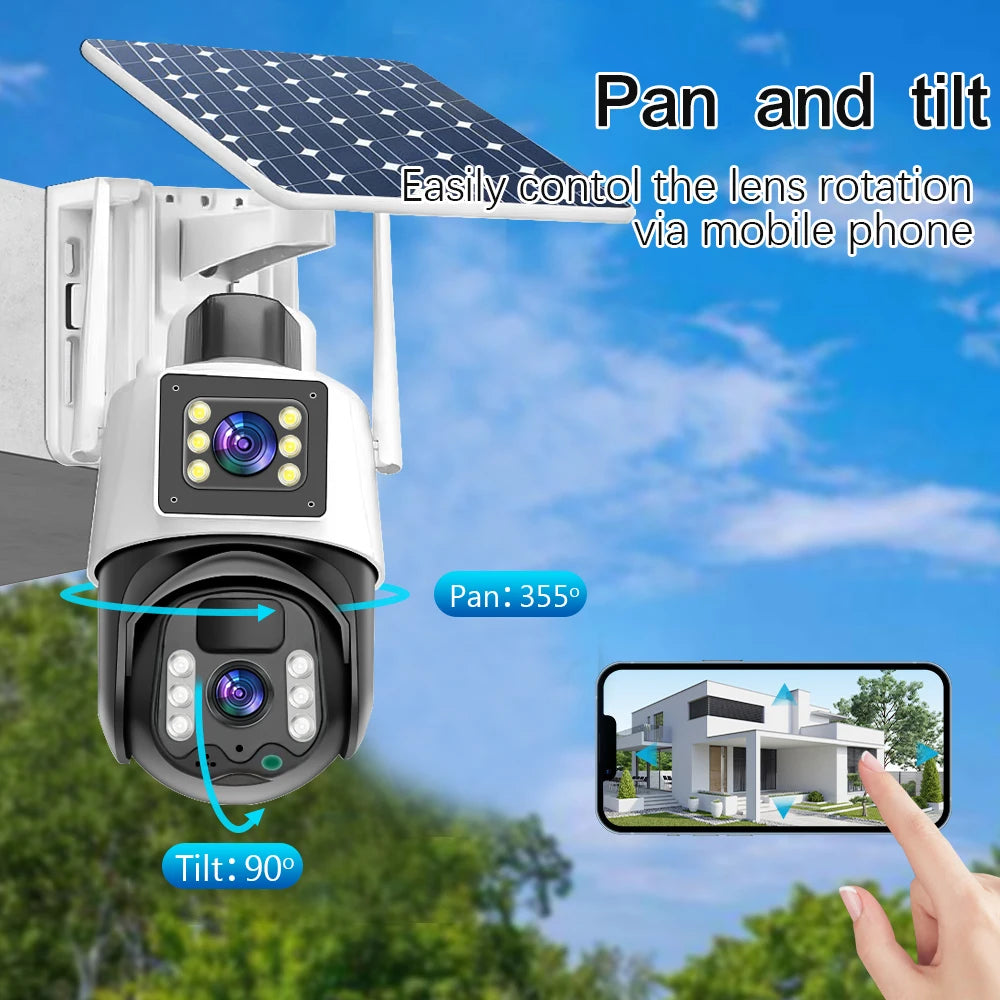 Yourogen V380 Pro, dual lens wireless, solar, WIFI camera, PTZ 8MP, 4K, 10X magnification