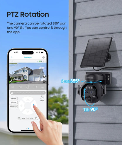 Yourogen 4K 8MP 12X Zoom 4G Solar Security Camera Wireless Outdoor 360° View Animal Monitoring Camouflage Color Battery PTZ Cam