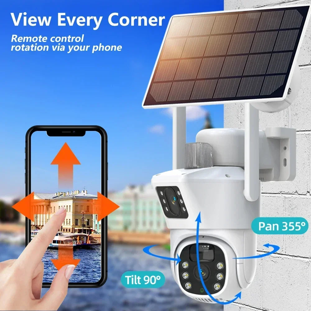 Yourogen 8MP 4K Dual-Lens 4G SIM Slot IP Wireless Solar PTZ Camera