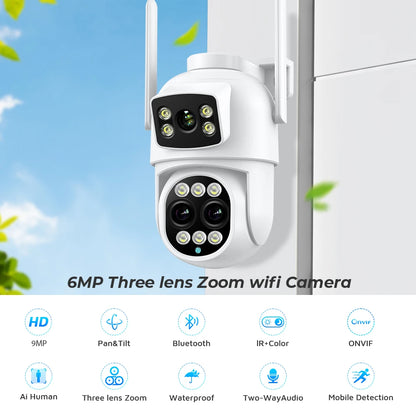 Yourogen 9MP PTZ Wifi Camera Dual Screen 8X Digital Zoom Human Detection