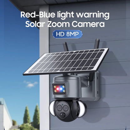 Yourogen 4K 8MP Solar PTZ Camera WIFI Dual Lens 4G SIM Outdoor wireless Surveillance Cam