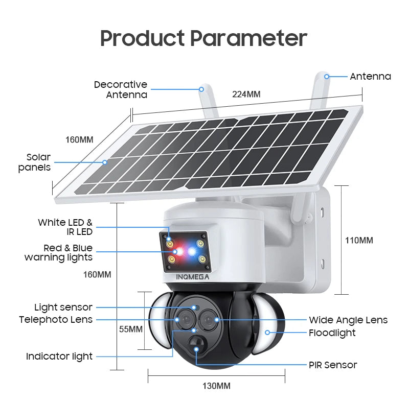 Yourogen 6MP 3K 12X Zoom Outdoor WIFI Solar Camera 4G