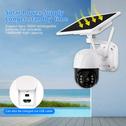 Yourogen  Solar Wifi/4G PTZ Camera Two-Way Audio Humanoid Motion Detection 4X digital zoom IP66 outdoor waterproof Monitor