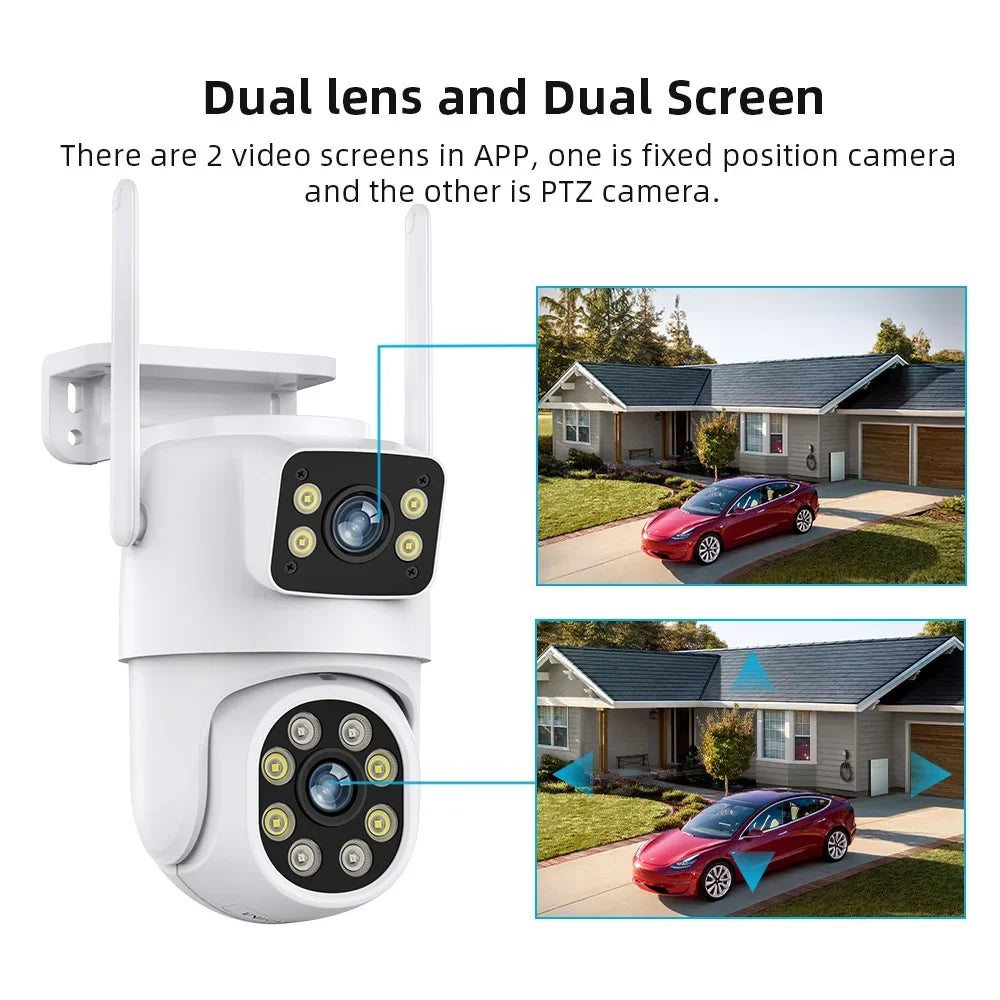 Yourogen 4K 8MP PTZ WIFI Camera Dual Lens Dual Screen 4MP HD Auto Tracking