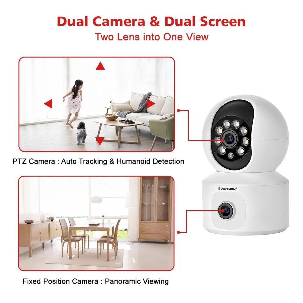 Yourogen Dual-Lens Dual-Screen Baby Monitor Camera HD 4MP WiFi