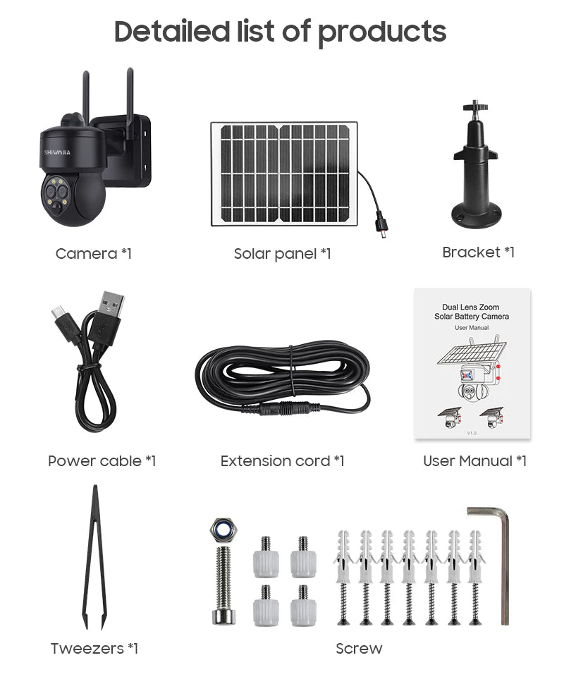 Yourogen 4G SIM Solar Camera WIFI 6W 12X ZOOM 8MP Dual Lens