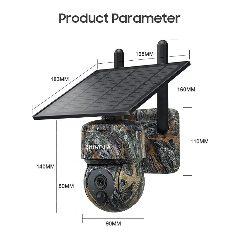 Yourogen Solar Security Camera 4G SIM 360° PTZ Wi-Fi a Night Vision Trail Camera PIR Motion Detection