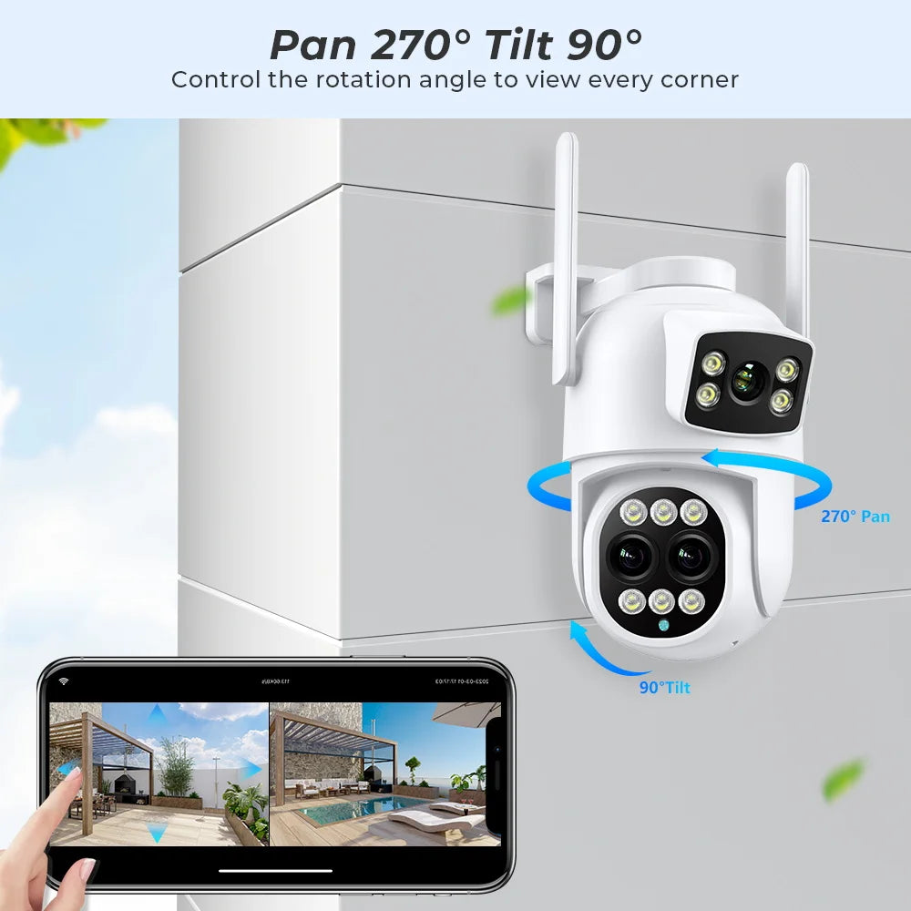 Yourogen 9MP PTZ Wifi Camera Dual Screen 8X Digital Zoom Human Detection