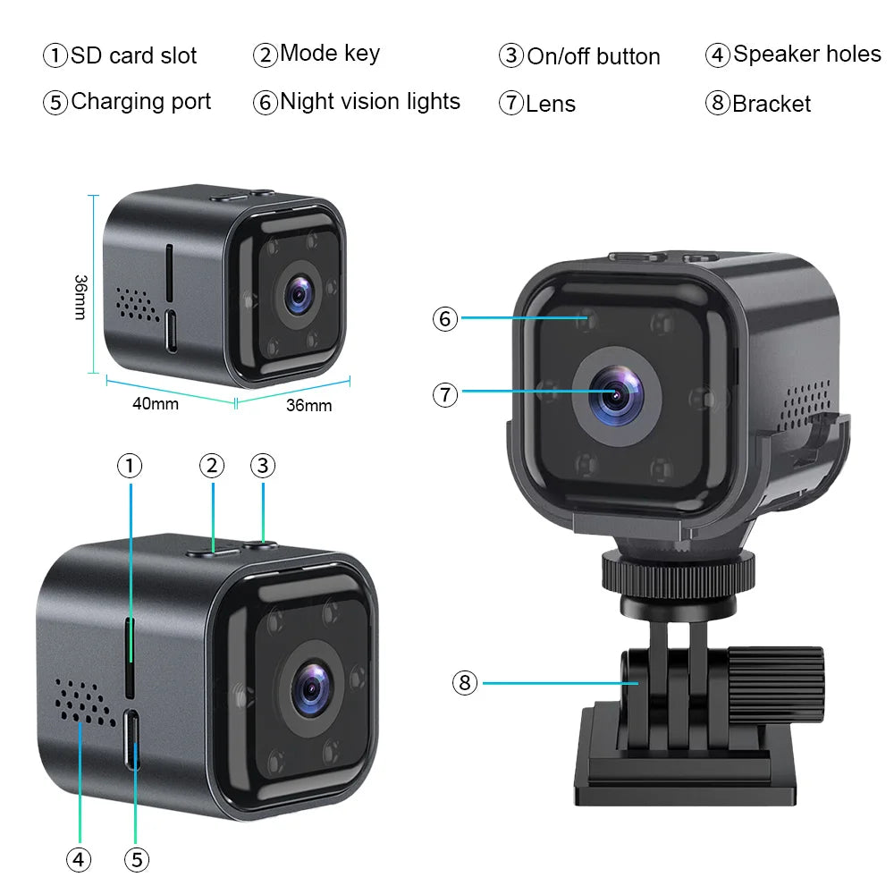 Yourogen Mini Camera HD 1080P Wireless Built-in Battery 960mAh Night Vision Pro Cam