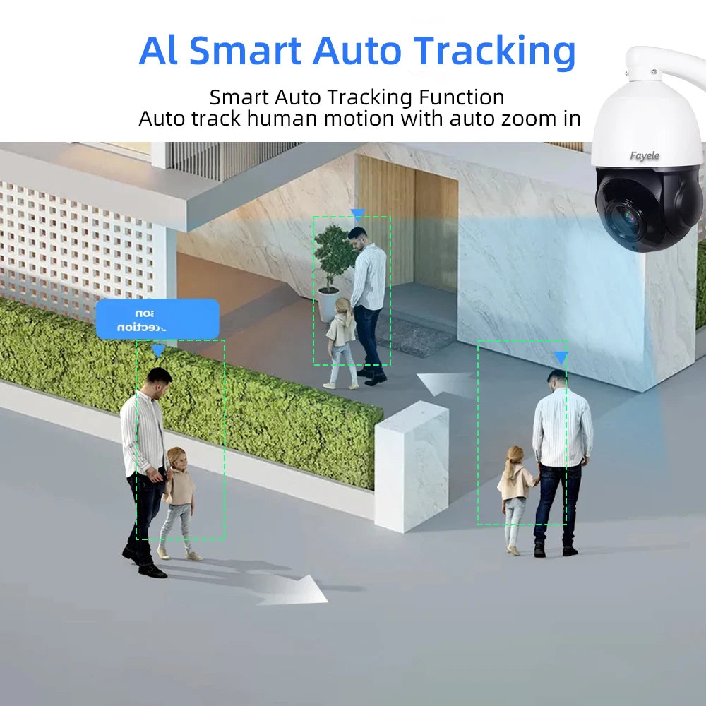 Yourogen 4MP PTZ Camera Human Auto Tracking 30X Zoom 2Way Audio Video