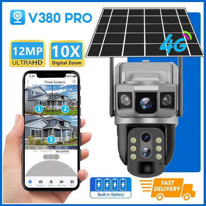 Yourogen 12MP 6K Solar 4G Camera, Waterproof,10X Digital Zoom, PIR Motion Detect, Night Vision