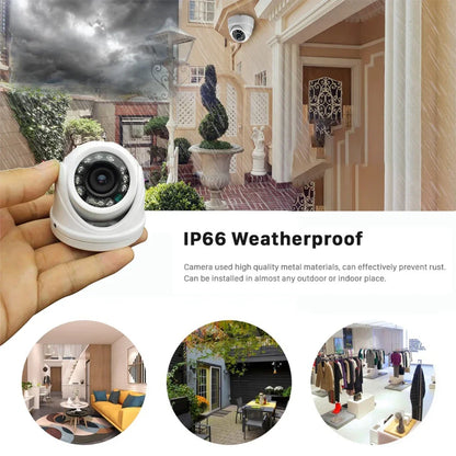 Yourogen Mini Dome Surveillance Security Camera 960H 1200TVL HD 12LEDs IR-CUT 3.6mm waterproof Armour